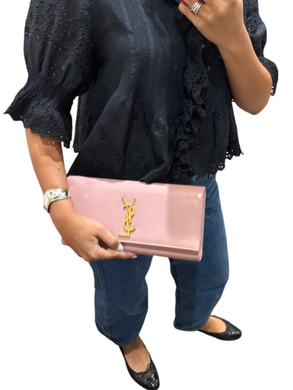 Saint Laurent Cassandre Pink Clutch